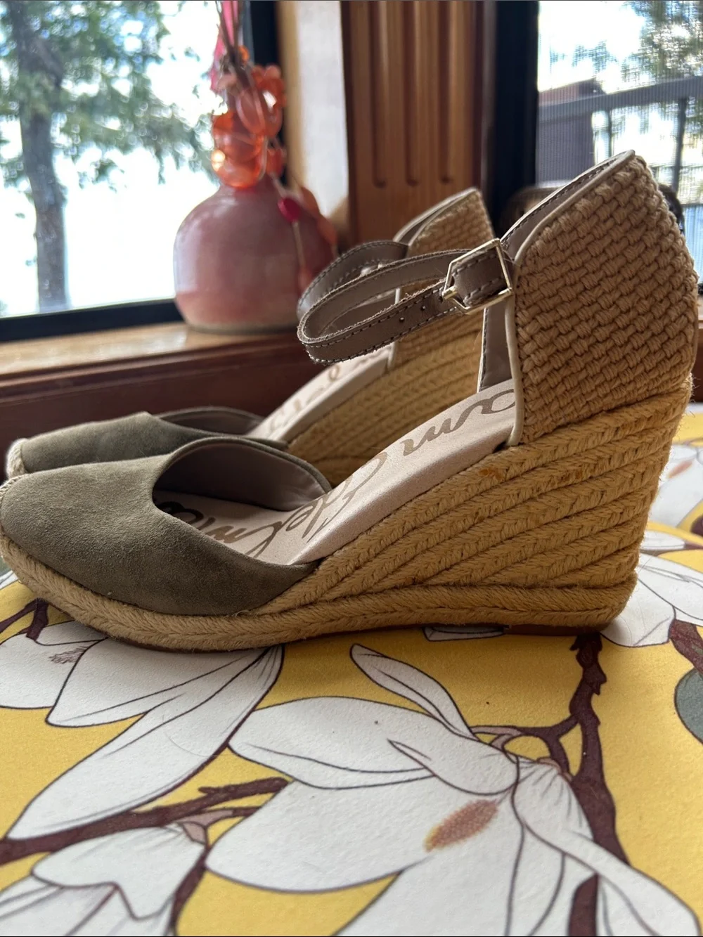 Sam Edelman Payton wedge suede espadrilles sandals - size 7.5